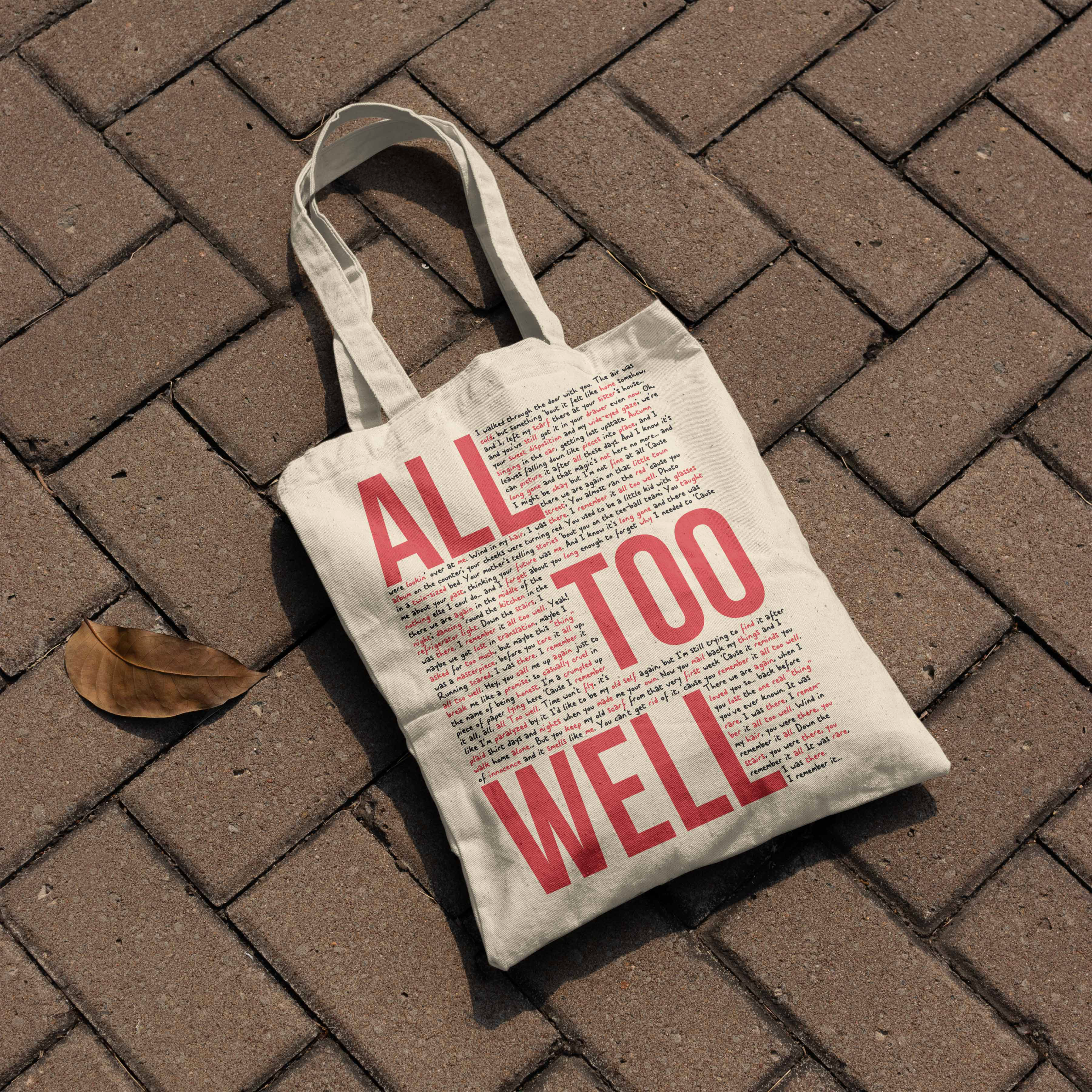 All Too Well Lyric Canvas Tote Bag