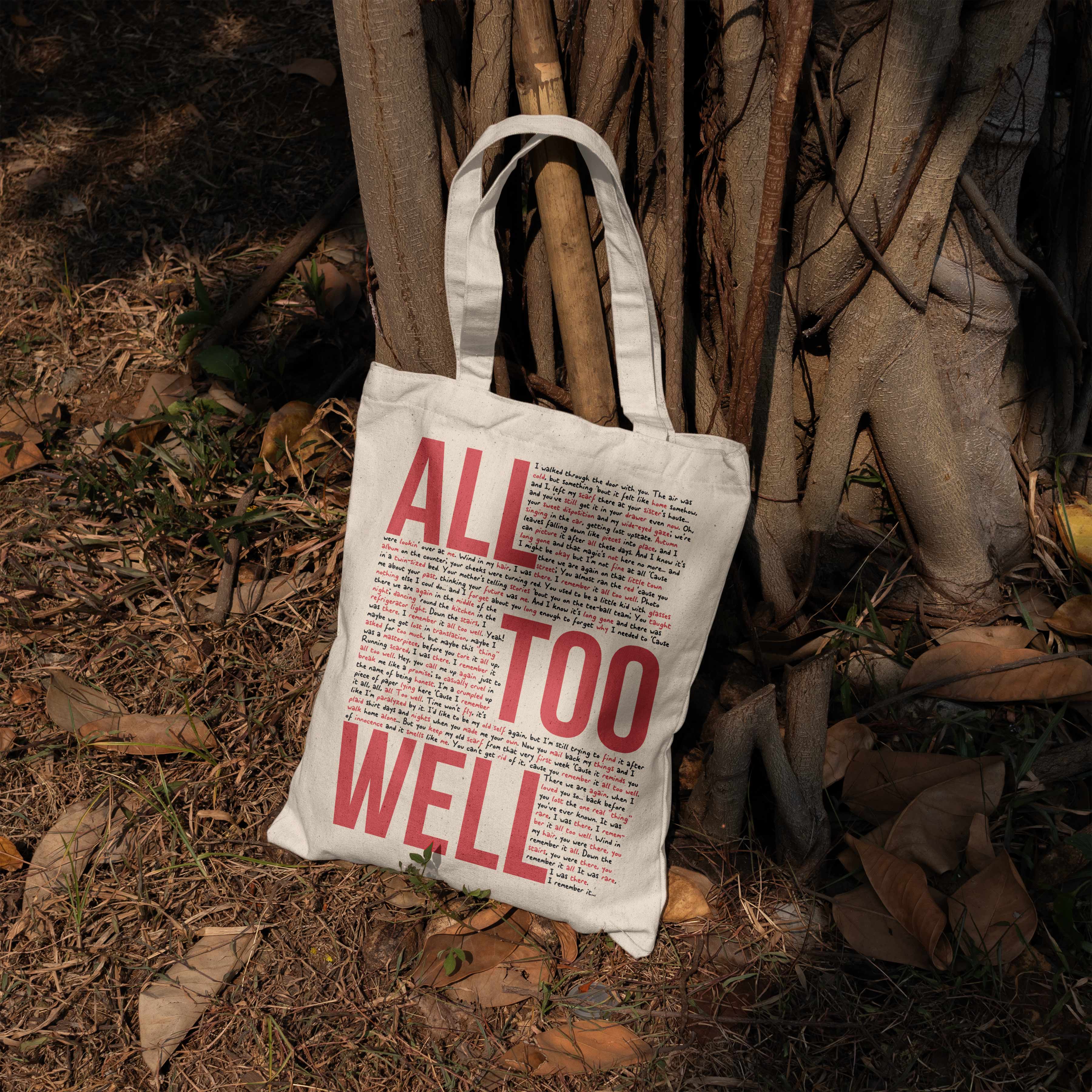 All Too Well Lyric Canvas Tote Bag